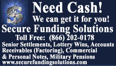 Secure Funding Solutions - Money sources for your cash problems - senior settlements, finance, personal and commercial notes, real estate and mortgage